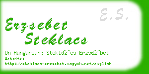 erzsebet steklacs business card